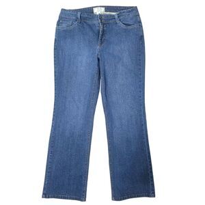 Sonoma Women's Jeans 14S Straight Leg Midrise Medium Wash‎ Flap Pockets 32 x 28